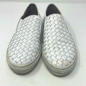 Gabor White Woven Leather Slip-On Sneakers Men’s Size 6.5 Excellent Condition